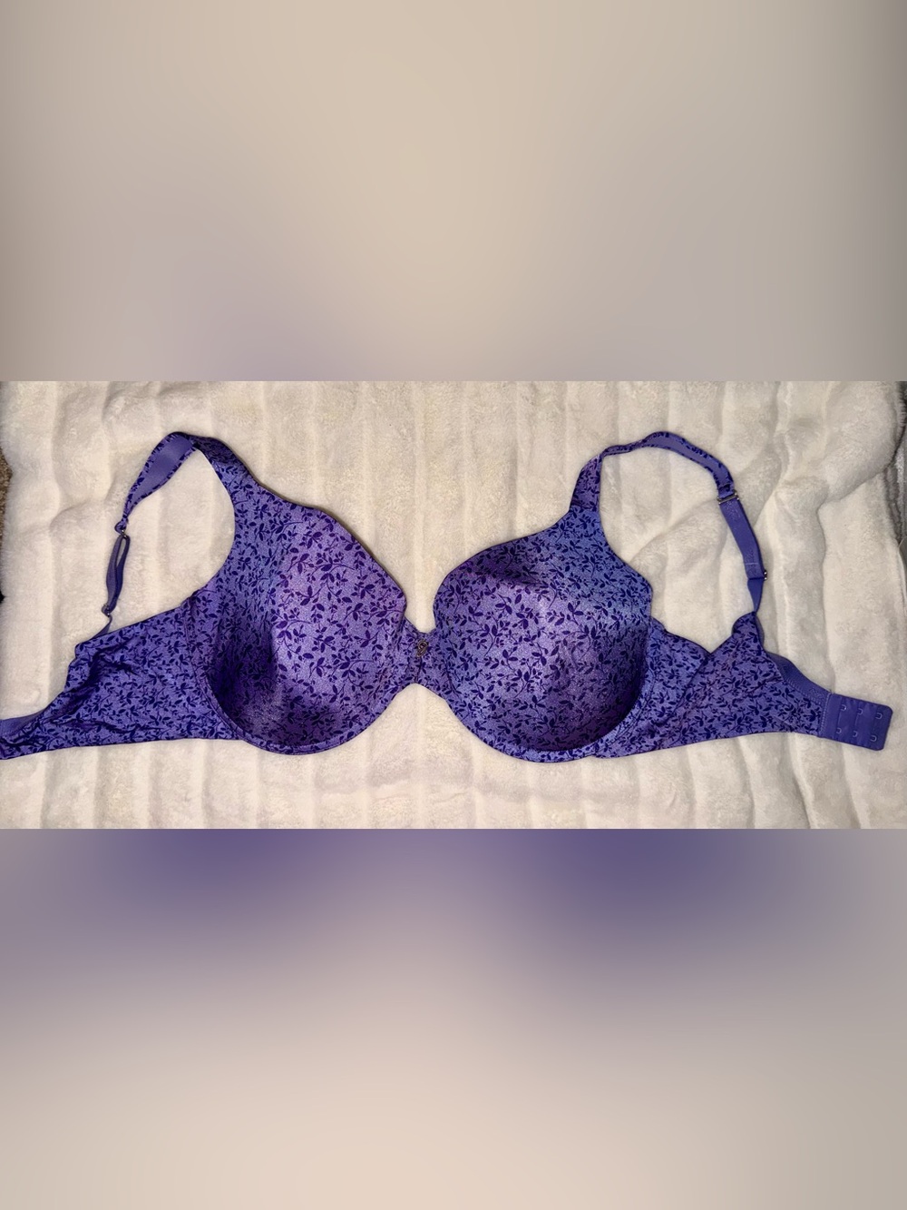 Jessica Purple Floral Underwire T-Shirt Bra - 38D